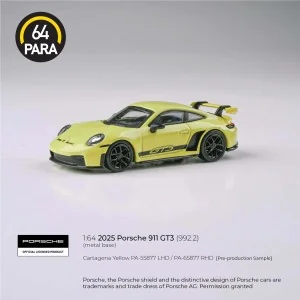 1/64 2025 porsche 911 gt3 (992.2) cartagena yellow PA55877 PARA64