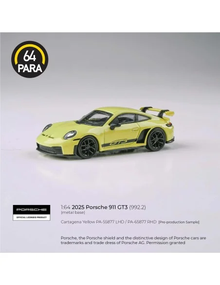 1/64 2025 porsche 911 gt3 (992.2) cartagena yellow PA55877 PARA64