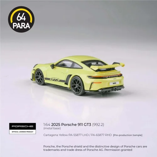 1/64 2025 porsche 911 gt3 (992.2) cartagena yellow PA55877 PARA64