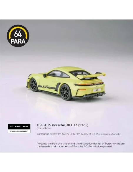 1/64 2025 porsche 911 gt3 (992.2) cartagena yellow PA55877 PARA64