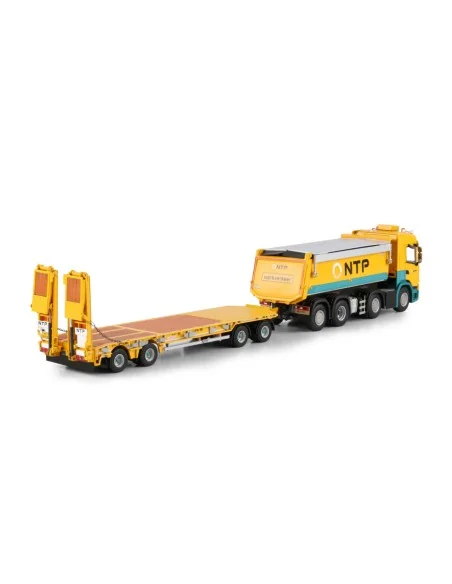 1/50 NTP SCANIA G NORMAL CG17N TIPPER TRUCK 8X2 TAG AXLE LOW LOADER DRAWBAR TRAILER - 4 AXLE WSI 01-4966 WSI MODELS