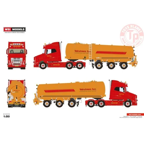 1/50 Vakutrans VLASTUIN VT5 6X2 TAG AXLE VACUUM TANK TRAILER - 3 AXLE WSI 01-5202 WSI MODELS