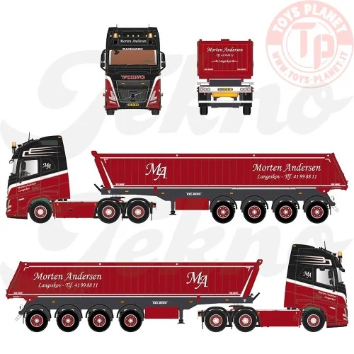 Volvo Aero Globetrotter XL met 4-assige kipper Morten Andersen TEKNO 88847 TEKNO