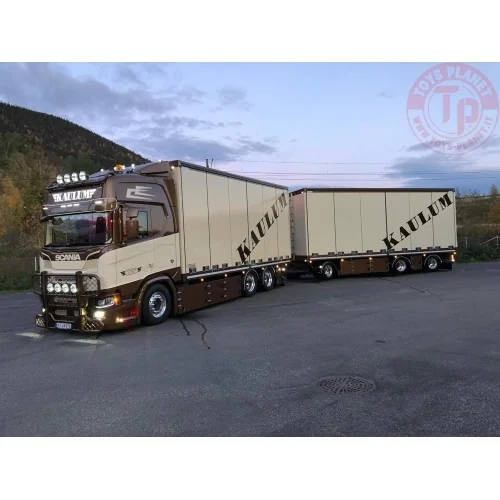 Scania NGR Highline 6x2 motorwagen met 3-assige schamelaanhanger Kaulum Transport TEKNO 89256 TEKNO