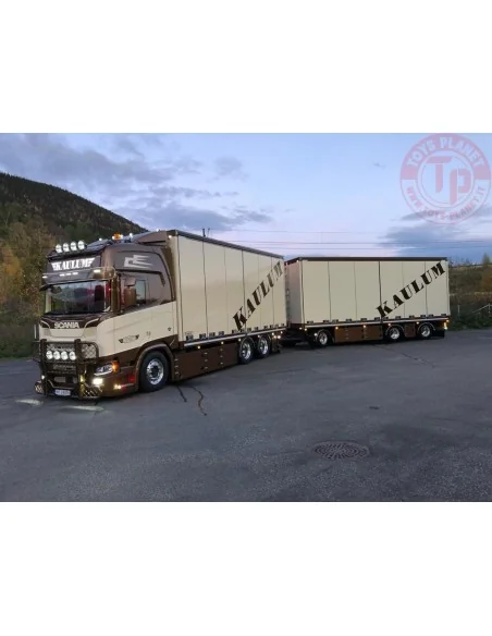Scania NGR Highline 6x2 motorwagen met 3-assige schamelaanhanger Kaulum Transport TEKNO 89256 TEKNO Scania NGR Highline 6x2 motorwagen met 3-assige schamelaanhanger Kaulum Transport TEKNO 89256 TEKNO
