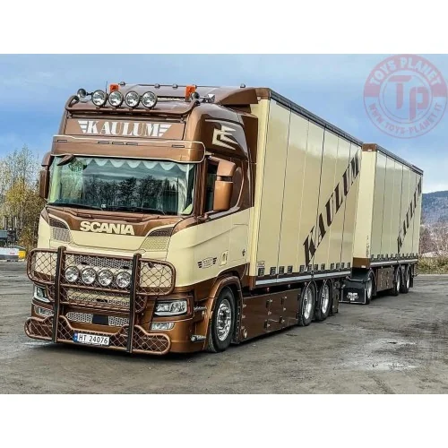 Scania NGR Highline 6x2 motorwagen met 3-assige schamelaanhanger Kaulum Transport TEKNO 89256 TEKNO