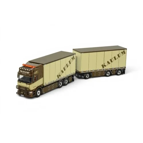 Scania NGR Highline 6x2 motorwagen met 3-assige schamelaanhanger Kaulum Transport TEKNO 89256 TEKNO