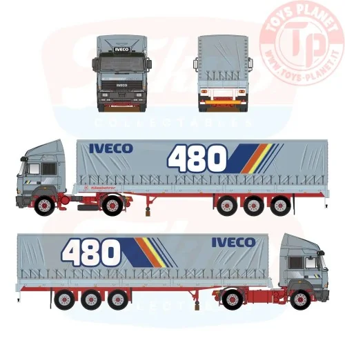 1/50 Iveco Turbostar 190.48 4x2 DEMO centinato 3 assi TEKNO 89946 TEKNO