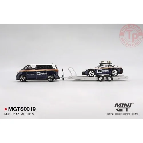 1:64 SET PORSCHE 911 DAKAR N718 + VOLKSWAGEN ID. BUZZ PORSCHE CENTRUM GELDERLAND ROUGHROADS 2025 MGTS0019 Mini Gt