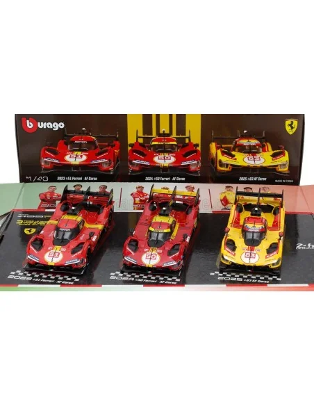 1/43 FERRARI - SET 3X 499P WINNER 24h LE MANS TEAM AF CORSE FERRARI - N 83 2025 - N 50 2024 - N 51 2023 BURAGO 18-36324 BURAGO