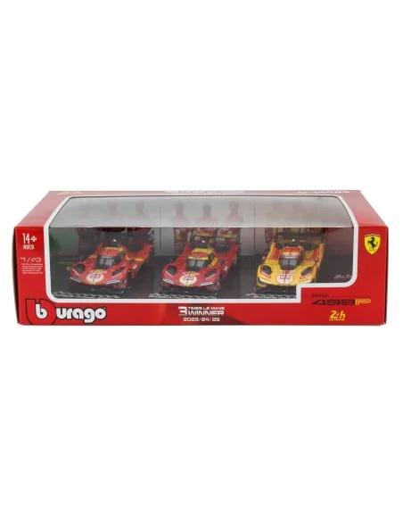 1/43 FERRARI - SET 3X 499P WINNER 24h LE MANS TEAM AF CORSE FERRARI - N 83 2025 - N 50 2024 - N 51 2023 BURAGO 18-36324 BURAGO