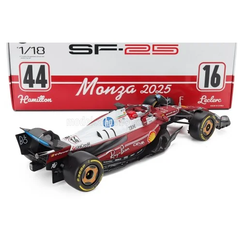 1/18 FERRARI F1 SF-25 N 16 MONZA ITALY GP 2025 CHARLES LECLERC NIKI LAUDA 50th ANNIVERSARY WORLD CHAMPION BURAGO 18-16816MON1...
