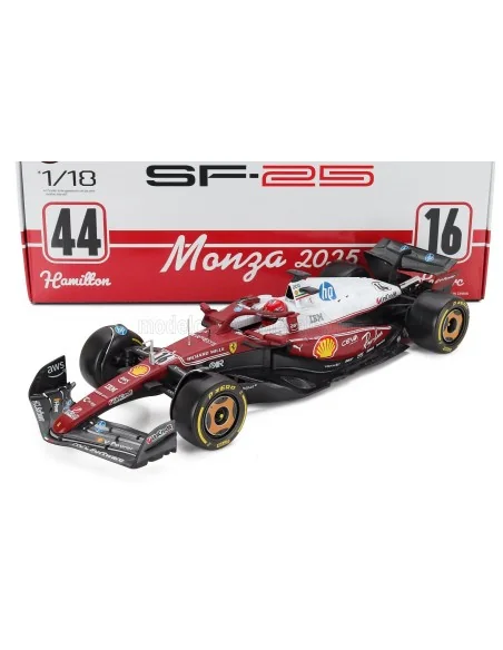 1/18 FERRARI F1 SF-25 N 16 MONZA ITALY GP 2025 CHARLES LECLERC NIKI LAUDA 50th ANNIVERSARY WORLD CHAMPION BURAGO 18-16816MON1...