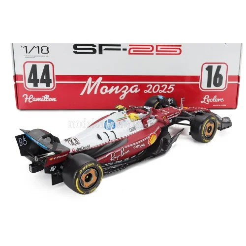 1/18 FERRARI F1 SF-25 N 44 MONZA ITALY GP 2025 LEWIS HAMILTON - NIKI LAUDA 50th ANNIVERSARY WORLD CHAMPION BURAGO 18-16816MON...
