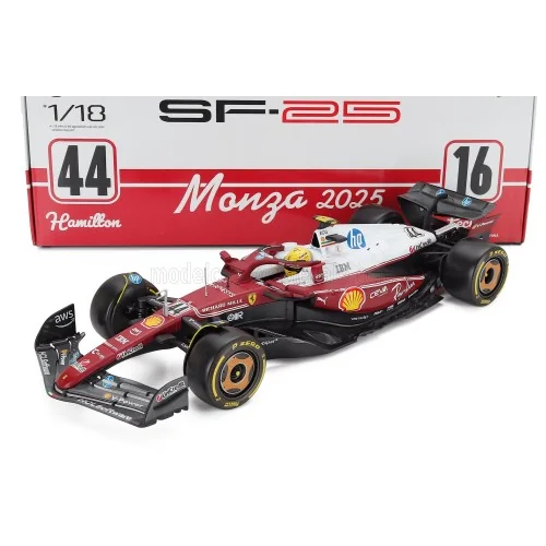 1/18 FERRARI F1 SF-25 N 44 MONZA ITALY GP 2025 LEWIS HAMILTON - NIKI LAUDA 50th ANNIVERSARY WORLD CHAMPION BURAGO 18-16816MON...