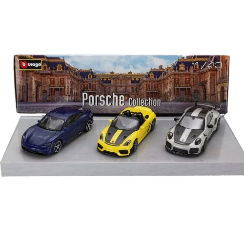 1/43 PORSCHE SET 3X 911 992 GT2 RS COUPE 2021 - 718 (982) SPIDER RS - TAYCAN BURAGO 18-30506 BURAGO