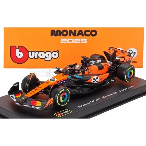 1/43 McLAREN F1 MCL39 TEAM MCLAREN N 81 3rd MONACO GP 2025 OSCAR PIASTRI CON PILOTA E VETRINA BURAGO 18-38249- MONACO-81 BURAGO