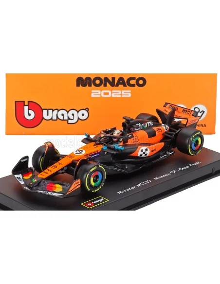 1/43 McLAREN F1 MCL39 TEAM MCLAREN N 81 3rd MONACO GP 2025 OSCAR PIASTRI CON PILOTA E VETRINA BURAGO 18-38249- MONACO-81 BURAGO