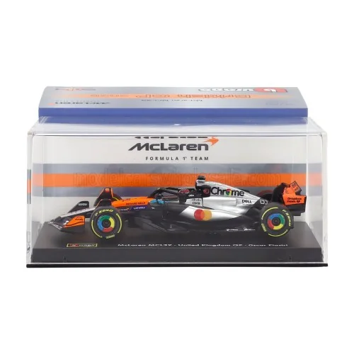 1/43 McLAREN F1 MCL39 TEAM MCLAREN N 81 2nd SILVERSTONE BRITISH GP 2025 OSCAR PIASTRI CON PILOTA E VETRINA BURAGO 18-38249- S...