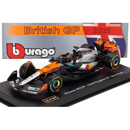 1/43 McLAREN F1 MCL39 TEAM MCLAREN N 81 2nd SILVERSTONE BRITISH GP 2025 OSCAR PIASTRI CON PILOTA E VETRINA BURAGO 18-38249- S...