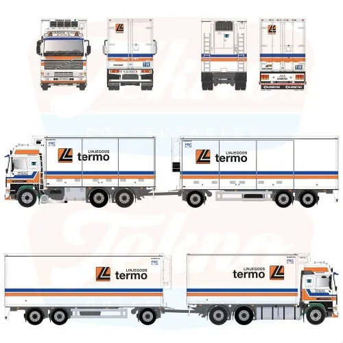1/50 Linjegods Volvo F12 Globetrotter Short Rigid Truck with 8.7m Trailer TEKNO 92324 TEKNO