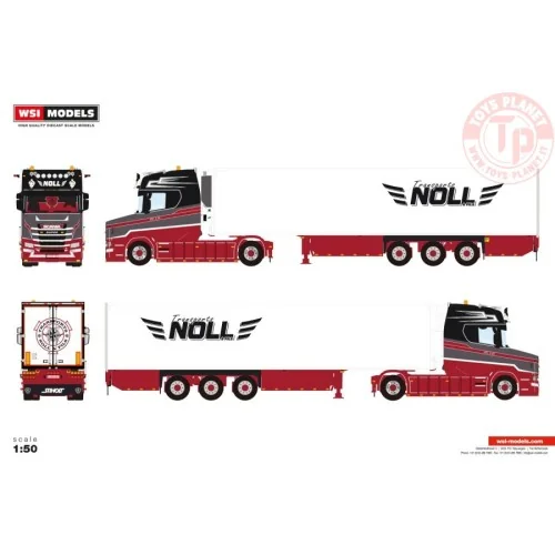 1/50 Transports Noll VLASTUIN S TORPEDO HIGHLINE FACELIFT 4X2 REEFER TRAILER - 3 AXLE WSI 01-4805 WSI MODELS
