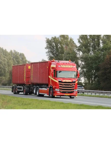 1/50 Top Trans b.v. SCANIA R HIGHLINE CR20H 6X2 TAG AXLE RIGED TRUCK DRAWBAR WITH HOOKLIFT SYSTEM - 3 AXLE + 2X 40M3 CONTAINE... 1/50 Top Trans b.v. SCANIA R HIGHLINE CR20H 6X2 TAG AXLE RIGED TRUCK DRAWBAR WITH HOOKLIFT SYSTEM - 3 AXLE + 2X 40M3 CONTAINE...