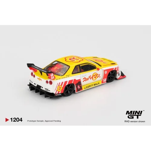 1:64 NISSAN GTR (R34) LBSUPER SILHOUETTE SKYLINE SUPPAIMAN OKINAWA 2025 MGT01204-R MINI GT