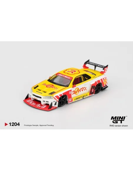 1:64 NISSAN GTR (R34) LBSUPER SILHOUETTE SKYLINE SUPPAIMAN OKINAWA 2025 MGT01204-R MINI GT