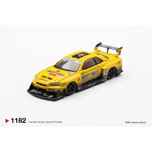 1:64 NISSAN GTR (R34) SKYLINE SUPER SILHOUETTE SPORT YELLOW 2025 MGT01182-R MINI GT