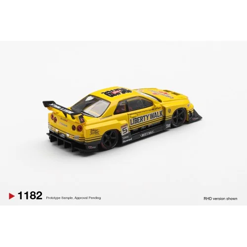 1:64 NISSAN GTR (R34) SKYLINE SUPER SILHOUETTE SPORT YELLOW 2025 MGT01182-R MINI GT