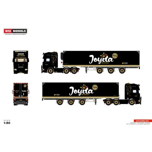 1/50 P&M Jansen - Van Ooijen Citrus SCANIA R6 TOPLINE 6X2 TWIN STEER TRIDEC REEFER TRAILER - 3 AXLE WSI 01-5742 WSI MODELS