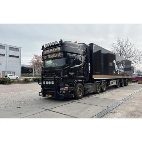 1/50 P&M Jansen - Van Ooijen Citrus SCANIA R6 TOPLINE 6X2 TWIN STEER TRIDEC REEFER TRAILER - 3 AXLE WSI 01-5742 WSI MODELS
