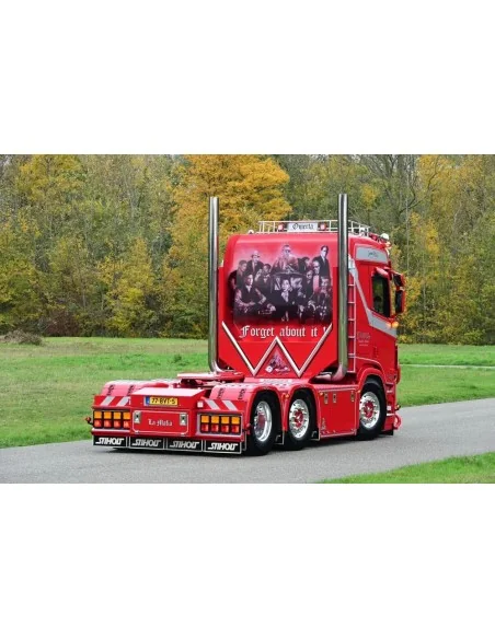 1/50 Weeda - Gangsters Paradise Scania NGR Normal roof 6x2 met 3-assige container chassis met 40ft container TEKNO 91080 TEKNO