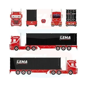 1/50 Weeda - Gangsters Paradise Scania NGR Normal roof 6x2 met 3-assige container chassis met 40ft container TEKNO 91080 TEKNO