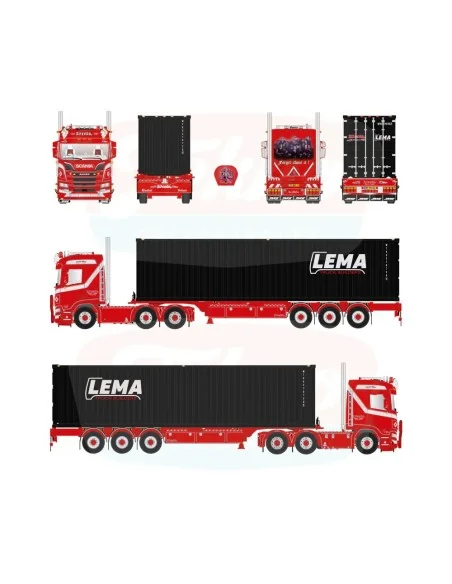 1/50 Weeda - Gangsters Paradise Scania NGR Normal roof 6x2 met 3-assige container chassis met 40ft container TEKNO 91080 TEKNO