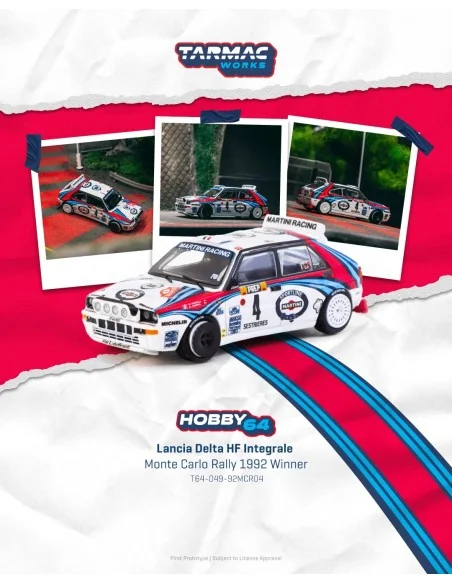 1/64 Lancia Delta HF Integrale Rally di Montecarlo 1992 Winner Auriol/Occelli T64-049-92MCR04 TARMAC WORKS