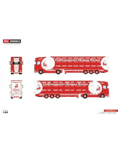 1/50 Thomas Werner DAF XG+ 4X2 LIVE STOCK TRAILER - 3 AXLE WSI 01-5521 WSI MODELS 1/50 Thomas Werner DAF XG+ 4X2 LIVE STOCK TRAILER - 3 AXLE WSI 01-5521 WSI MODELS