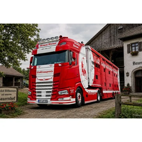 1/50 Thomas Werner DAF XG+ 4X2 LIVE STOCK TRAILER - 3 AXLE WSI 01-5521 WSI MODELS