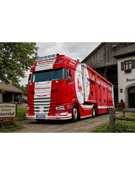 1/50 Thomas Werner DAF XG+ 4X2 LIVE STOCK TRAILER - 3 AXLE WSI 01-5521 WSI MODELS