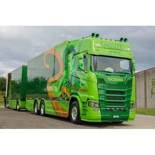 1/50 Müller - Shania Twain Scania Next Gen 590S-V8 Highline con rimorchio 2 assi TEKNO 90376 TEKNO