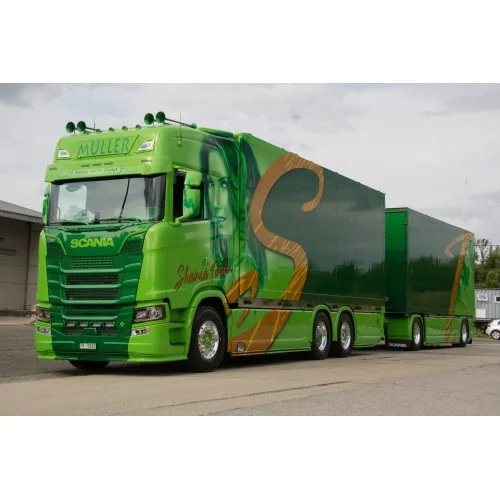 1/50 Müller - Shania Twain Scania Next Gen 590S-V8 Highline con rimorchio 2 assi TEKNO 90376 TEKNO