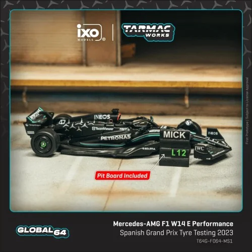 1:64 Mercedes-AMG F1 W14 E Performance Spanish test 2023 Mick Schumacher T64G-F064-MS1 TARMAC WORKS