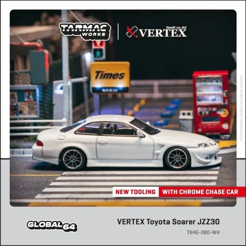 1/64 VERTEX TOYOTA SOARER JZZ30 BIANCO T64G-080-WH TARMAC WORKS