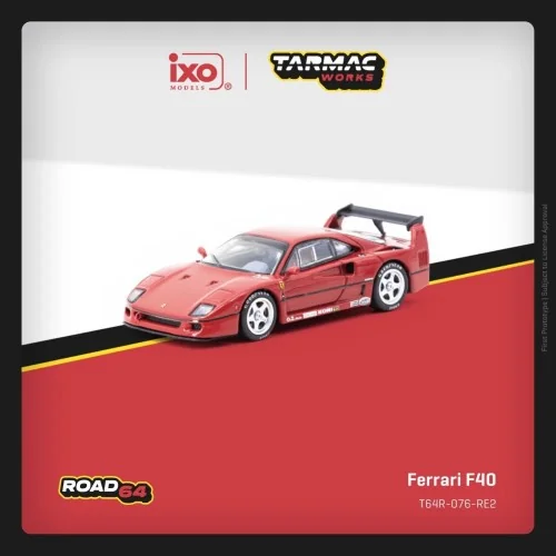 1/64 Ferrari F40 Red T64R-076-RE2 TARMAC WORKS