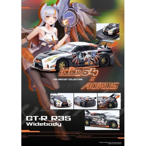 1/64 NISSAN GT-R R35 Widebody Aorus IN64-R35LB-AORUS INNO MODELS
