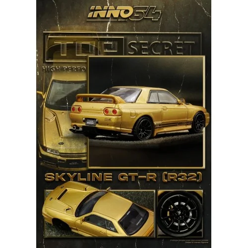 1/64 Nissan Skyline GT-R (R32) TOP SECRET 650R Gold IN64-R32TS-650R INNO MODELS