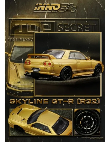 1/64 Nissan Skyline GT-R (R32) TOP SECRET 650R Gold IN64-R32TS-650R INNO MODELS 1/64 Nissan Skyline GT-R (R32) TOP SECRET 650R Gold IN64-R32TS-650R INNO MODELS