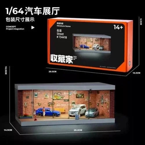 1/64 Diorama Red Brick Exhibition Hall Miniature Scene SCJ 73441B VETRINE/TECHE 1:64