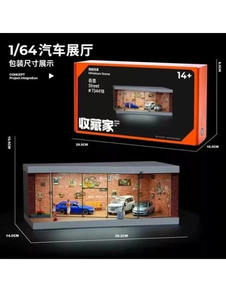 1/64 Diorama Red Brick Exhibition Hall Miniature Scene SCJ 73441B VETRINE/TECHE 1:64